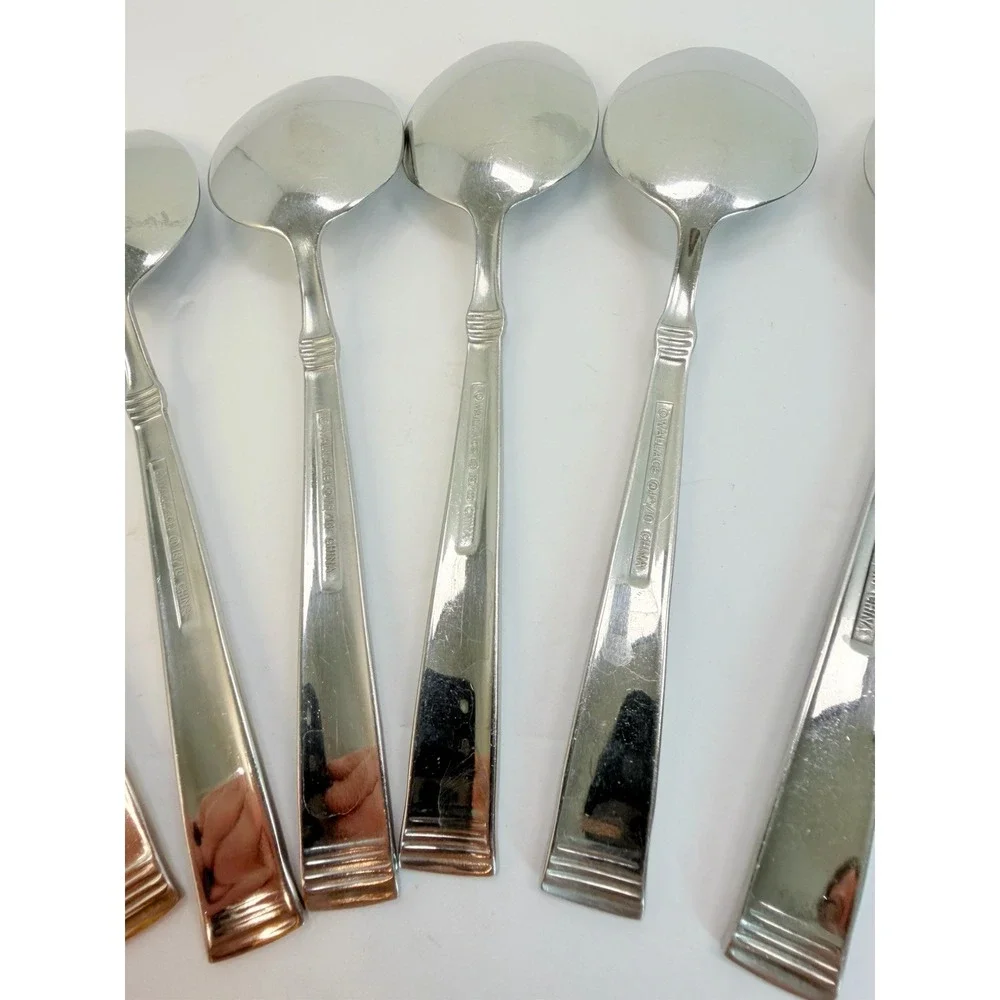 Wallace Napoli 18/10 Stainless Steel Teaspoons Set of 8 Glossy Silver